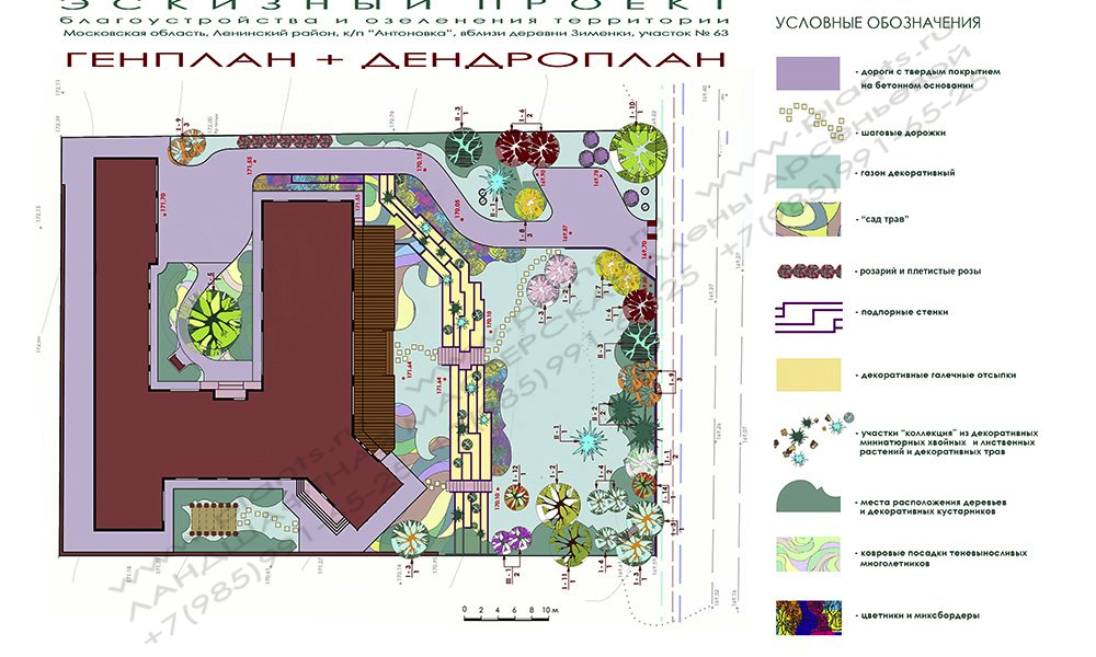 Проект участка - генплан и дендроплан